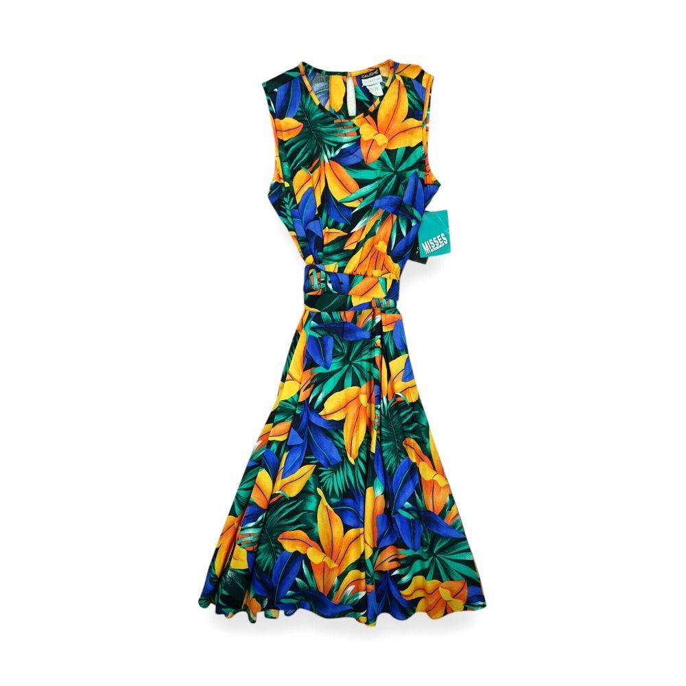 NWT Vintage Caliche' Collection Women's Dress Maxi Floral  All Over Print  Sz 18